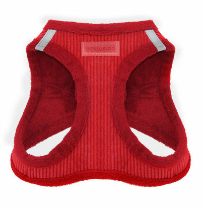 Picture of Voyager Step-In Plush Dog Harness - Soft Plush, Step In Vest Harness for Small and Medium Dogs by Best Pet Supplies - Harness (Red Corduroy), XS (Chest: 13 - 14.5")