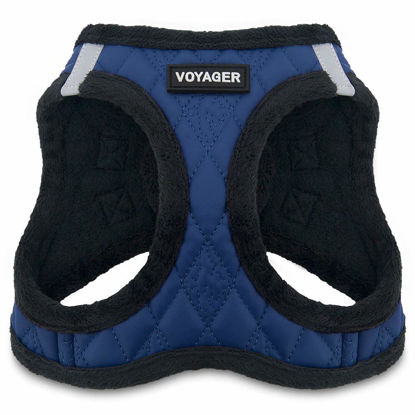 Picture of Voyager Step-In Plush Dog Harness - Soft Plush, Step In Vest Harness for Small and Medium Dogs by Best Pet Supplies - Harness (Royal Blue Faux Leather), XL (Chest: 20.5 - 23")