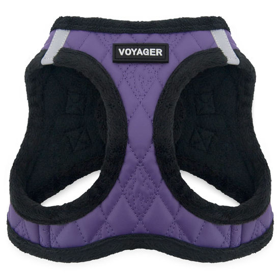 Picture of Voyager Step-In Plush Dog Harness - Soft Plush, Step In Vest Harness for Small and Medium Dogs by Best Pet Supplies - Harness (Purple Faux Leather), XL (Chest: 20.5 - 23")