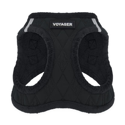 Picture of Voyager Step-In Plush Dog Harness - Soft Plush, Step In Vest Harness for Small and Medium Dogs by Best Pet Supplies - Harness (Black Plush), S (Chest: 14.5 - 16")