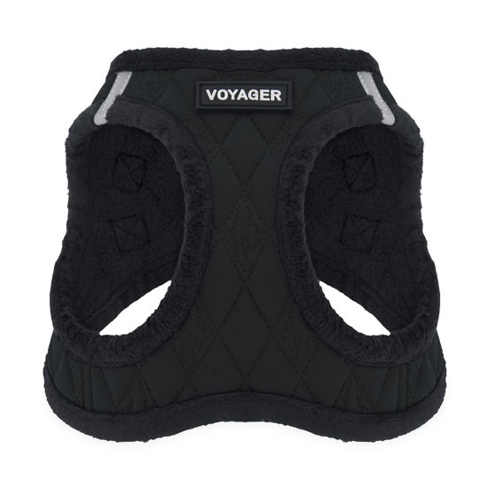 Picture of Voyager Step-In Plush Dog Harness - Soft Plush, Step In Vest Harness for Small and Medium Dogs by Best Pet Supplies - Harness (Black Plush), S (Chest: 14.5 - 16")