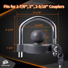 Picture of METOWARE Trailer Coupler Lock Universal Adjustable Heavy-Duty Steel Trailer Hitch Lock, Anti Theft Trailer Ball Lock Towing Lock for Towing Caravan Trailer Security Fits 1-7/8",2”, 2-5/16" Coupler