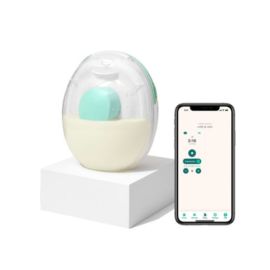 Picture of Willow Go - Hands Free Single Wearable Breast Pump - Portable, Electric, Cordless, 9 Levels of Hospital Grade Suction Strength, App Compatible & Fits Fully in Bra, 24mm Flange Included