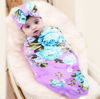 Picture of Galabloomer Newborn Baby Sleep Receiving Blanket and Bow Headband Set Baby Swaddle Blanket (purple)