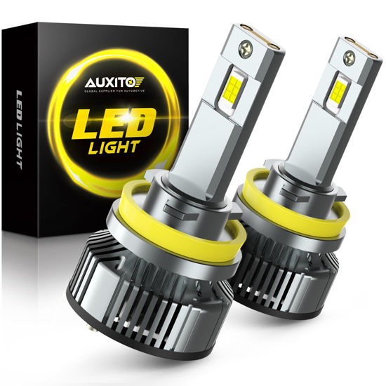 Picture of AUXITO H11 H9 H8 LED Bulbs Fog Light Bulbs, 900% Brightness 6500K Cool White, CSP LED Chips Fog Lamps Replacement, Play and Plug, Pack of 2