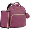 Picture of ROSEGIN Diaper Bag Backpack with Changing Pad, Pacifier Case, Baby Bag for Boy Girl Toddler - Large, Stylish, Waterproof Travel Diaper Bag for Mom - Baby Shower - Purple
