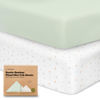 Picture of Pack and Play Sheets Fitted, 2-Pack Mini Crib Sheets - Pack N Play Sheets, Organic Fitted Crib Sheet for Pack and Play Mattress, Playard Baby Crib Sheets, Crib Sheets Neutral for Boys (Wildflowers)