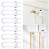 Picture of 6 Packs Sliding Cabinet Locks, Modacraft Baby Proofing U-Shaped Child Safety Latches Adjustable White Locks for Handles Knobs Drawers Closet Cupboard