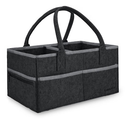 Picture of Runsabay Baby Co. Diaper Caddy, Black, 36 x 22 x 18cm, Car Organizer for Diapers and Wipes, Changing Table Baby Diaper Storage, Gift for Newborns