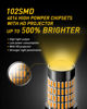 Picture of AUXITO 3157 LED Bulbs Amber, 500% Brighter 3056 3156 3057 4157 LED 102-SMD Chipsets with Projector for Turn Signal Blinker Marker Reverse Back Up Parking Lights, Pack of 2
