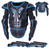 Picture of StarknightMT Upgraded Kids Motorcycle Armor Suit Teen Dirt Bike Gear Riding Protective Set for Cycling, Skateboarding, Skiing, Skating, Off-Road (Blue)