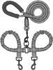 Picture of iYoShop Dual Dog Leash, Double Dog Leash, 360 Swivel No Tangle Walking Leash, Shock Absorbing Bungee for Two Dogs, Grey, Large (25-150 lbs)