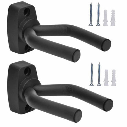 Picture of Guitar Wall Hanger Stands Ukulele Wall Mount 2 Pack Violin Hook Keep Holder Display Rack Bracket for Most Guitar Bass Accessories Easy To Install