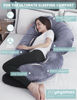 Picture of yoyomax Pregnancy Pillows, C Shaped Full Body Maternity Pillow Memory Foam Pregnancy Pillow with Removable Velvet Cover, 52 Inch Pregnancy Pillows for Sleeping-Grey