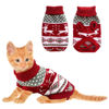 Picture of Vehomy Dog Christmas Sweaters Pet Winter Knitwear Xmas Clothes Classic Warm Coats Reindeer Snowflake Argyle Sweater for Kitty Puppy Cat-S