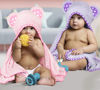 Picture of Set of 2 Bamboo Viscose Hooded Baby Towels - Purple and Pink - Luxurious, Large and Super Absorbent - 30 x 30 Inch - Soft and Suitable for Infants, Toddlers and Kids - 400 GSM