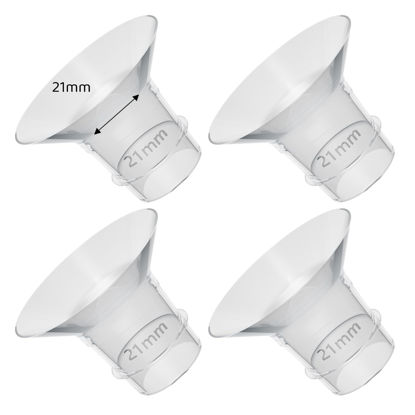 Picture of Flange Inserts 21mm Compatible with Medela/Spectra/TSRETE/Elvie/Momcozy/Bellababy Breast Pump 24mm Shields/Flanges, Reduce 24mm Nipple Tunnel Down to 21 mm, 4PCS