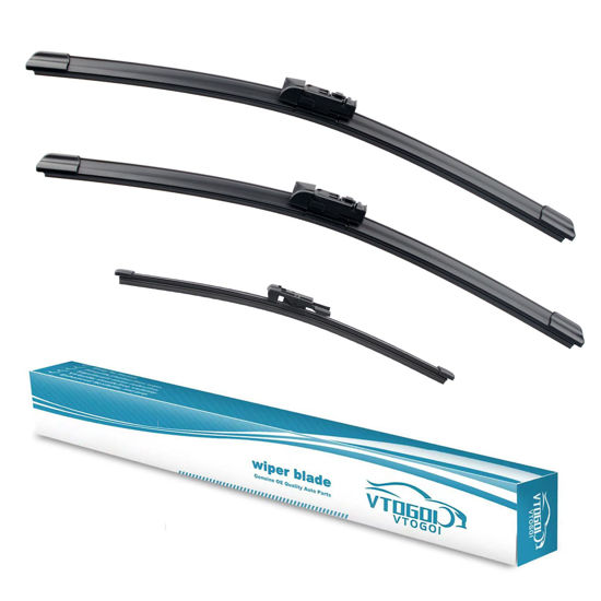Picture of VTOGOI Wiper Blades With Rear Wiper Blades Set For 2017-2023 Land Rover Range Rover,Automotive Replacement Windshield Wiper Blades, That Meet OEM Quality Easy DIY Install 24"+20"+15" (Set of 3)