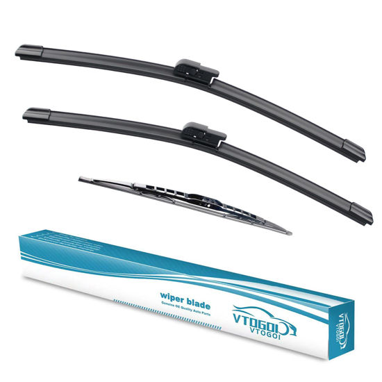Picture of VTOGOI Wiper Blades With Rear Wiper Blades Set For Land Rover Range Rover 2002-2012 Automotive Replacement Windshield Wiper Blades,The Wiper is a Modified and Upgraded Wipers 26"+26"+18"(Set of 3）