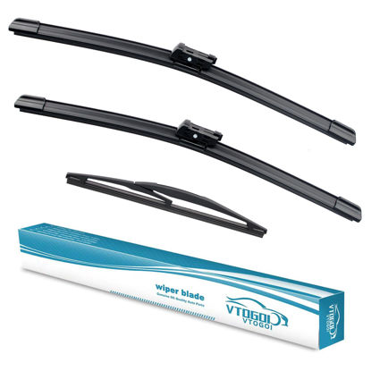 Picture of VTOGOI Wiper Blades With Rear Wiper Blades Set For 2016-2023 Mini Cooper Clubman,Automotive Replacement Windshield Wiper Blades, That Meet OEM Quality Easy DIY Install 22"+20"+10"+10" (Set of 4)