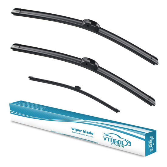 Picture of VTOGOI Wiper Blades With Rear Wiper Blades Set For Volkswagen Touareg 2011-2017,Automotive Replacement Windshield Wiper Blades, That Meet OEM Quality Easy DIY Install 26 "+26"+14"(Set of 3)