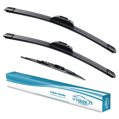 Picture of VTOGOI Wiper Blades With Rear Wiper Blades Set For Hyundai Santa Fe 2001-2005,Automotive Replacement Windshield Wiper Blades, That Meet OEM Quality Easy DIY Install 22"+20"+13"(Set of 3)