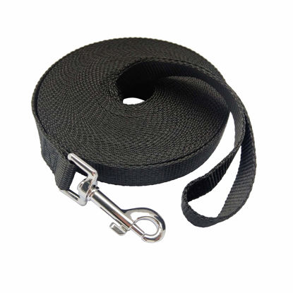 Picture of Nylon Training Dog Leash for Small Medium Large Dogs, 15ft 20ft 30ft 50ft Long Leash Dog/Puppy Lead for Obedience Recall Training, Camping (30ft, Black)