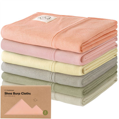 Picture of Organic Burp Cloths Baby Girl, Boy - 6-Pack Large Baby Burp Cloths, Super Absorbent Burping Cloths for Babies, Soft & Plush Cotton Burp Cloth, Spit Up Burp Rags, Newborn Burp Clothes (Embrace)