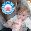 Picture of Dr. Brown's Anti-Colic Options+ Narrow Sippy Bottle Starter Kit, 8oz/250mL, with Level 3 Medium-Fast Flow Nipple and Soft 100% Silicone Sippy Spout, Pink, BPA Free, 6m+