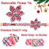 Picture of Unique style paws Dog Collar with Flower Pink & Green Plaid Dog Collar Best Gifts for Small Medium Large Dogs -M