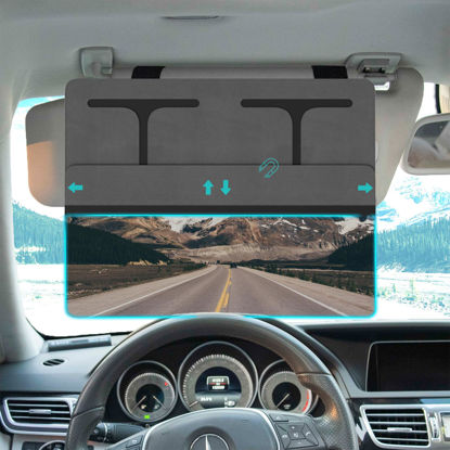 Picture of NAZZO Polarized Sun Visor Extender for Car, Car Visor Extender Attachment Sun Blocker, Anti-Glare Removable PC Lens to Expand Sunshade for Safe Driving, Grey