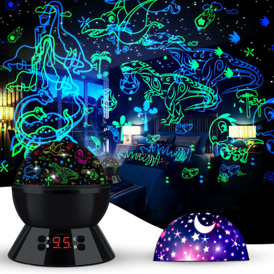 Picture of MOKOQI Dinosaur Night Light Projector for Kids Toys for Boys Room, 360 Degree Rotation with 17 Colors Dino Projection Light for Toddler Nightlight Lamp Birthday Gifts for Boys Bedroom Decor
