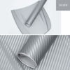 Picture of LZLRUN 3D Silver Carbon Fiber Vinyl Wrap - Outdoor Rated for Automotive Use - 1.5ft x 5ft Knife + Hand Tool