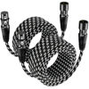 Picture of EBXYA XLR Cable 50ft 2 Packs, Braided XLR Male to Female Balanced Microphone Cable, Gold Plated 3-Pin XLR Mic Cable, XLR Speaker Cable for Mixer, Amplifiers, Record