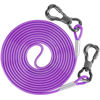 Picture of XiaZ Dog Tie Out Cable,Dog Chains for Outside with Swivel Hook, Dog Runner Leads for Yard Outdoor and Camping, Rust- Proof Training Leash for Small to Medium Pets Up to 250 LBS, 20ft，Purple