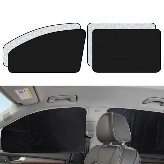 Picture of XCBYT Car Window Shades, 4 Pack Car Window Covers Car Curtains for Side Window 99% UV Glare Protection Car Privacy Curtains for Breastfeeding, Taking a nap, Changing Clothes