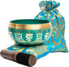 Picture of Tibetan Singing Bowl Set - Authentic Handcrafted Mindfulness Meditation Holistic Sound 7 Chakra Healing by Himalayan Bazaar (Turquoise)