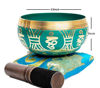 Picture of Tibetan Singing Bowl Set - Authentic Handcrafted Mindfulness Meditation Holistic Sound 7 Chakra Healing by Himalayan Bazaar (Turquoise)