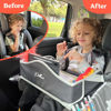 Picture of PILLANI Kids Travel Tray for Car - Car Seat Tray for Kids Travel, Car Trays for Kids Roadtrip Essentials, Carseat Table Tray for Kids Road Trip Activities - Toddler Lap Desk Organizer for Airplane