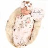 Picture of Galabloomer Newborn Receiving Blanket Headband Set Flower Print Baby Swaddle Blankets (Vintage)