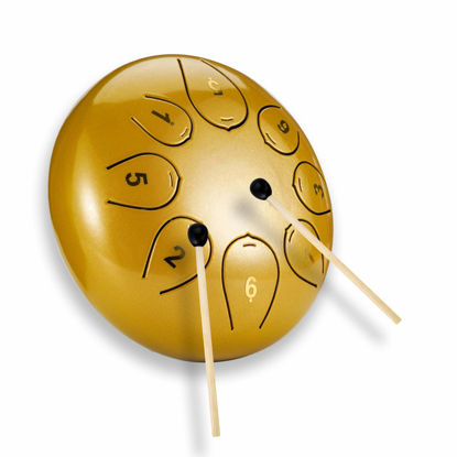 Picture of 6'8 note Steel tongue Drum Percussion Portable ethereal drummer Disc drum Music gift instrument (6'8 tone, golden)