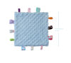 Picture of CREVENT Tag Security Blankets for Babies, Soft Small Taggie for Boys Girls, Baby Comforter Sensory Blanket, Great Gifts for Birthday Baby Shower 10"X10" (Blue+Grey)