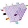 Picture of CREVENT Tag Security Blankets for Babies, Soft Small Loveys for Girls, Baby Comforter Sensory Blanket, Great Gifts for Birthday Baby Shower 10"X10" (Grey + Purple)