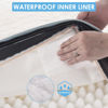 Picture of Sunheir Orthopedic Dog Bed for Extra Large Dogs, Waterproof Deluxe Plush Dog Crate Bed with Removable Washable Cover & Anti-Slip Bottom, Egg Crate Foam Pet Bed Mat, 41 x 27 Inches, Blue