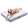 Picture of Sunheir Orthopedic Dog Bed for Extra Large Dogs, XXL Waterproof Deluxe Plush Dog Crate Bed with Removable Washable Cover & Anti-Slip Bottom, Egg Crate Foam Pet Bed Mat, 44 x 32 Inches, Silver Grey