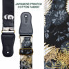 Picture of Nefelibata Japanese Cotton Guitar Strap for Acoustic Guitar, Ukulele, Free Headstock Strap Adapter with Buckle, Guitar Picks and Strap Lock(Chrysanthemum)