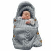 Picture of XMWEALTHY Newborn Baby Wrap Swaddle Blanket Knit Sleeping Bag Receiving Blankets Stroller Wrap for Baby(Dark Gray) (0-6 Month)