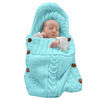 Picture of XMWEALTHY Newborn Baby Wrap Swaddle Blanket Knit Sleeping Bag Receiving Blankets Stroller Wrap for Baby(Sky Blue) (0-6 Month)