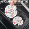 Picture of Car Coasters for Cup Holders，Car Cup Holder Coasters, 2 Pack Cup Holder Coasters for Car, Anti Slip Rubber Car Cup Mat with A Finger Notch, Cute Car Interior Accessories for Women Men 2.75" I'm Fine