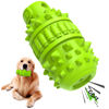 Picture of PIFFZEDO Dog Toys for Aggressive Chewers Tough Dog Squeaky Toys for Large Medium Breed Interactive Durable Natural Rubber Dog Chew Toys Dog Birthday Toy Dog Toothbrush (Green,Large)